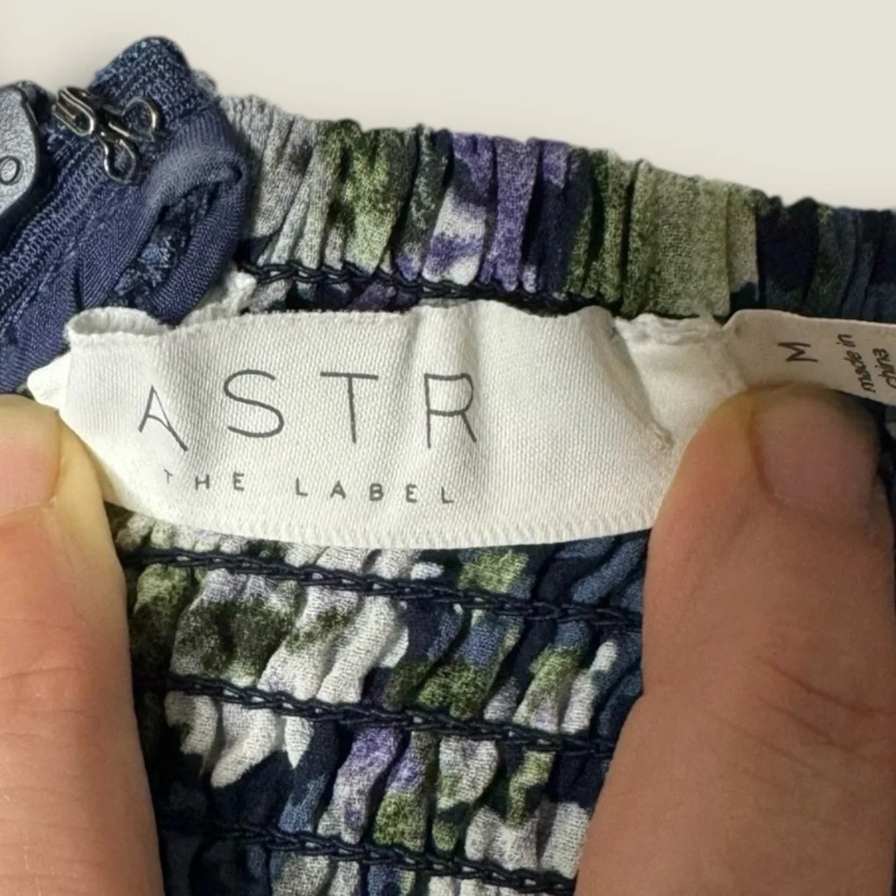 Astr Asymmetrical‎ Floral Dress - Blue and Green - Picture 6 of 6